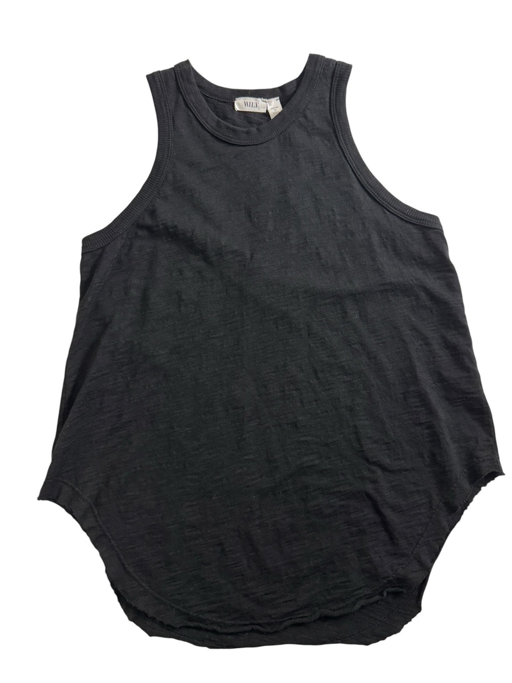 Wilt Black High Neck Raw Hem Tank Size XS